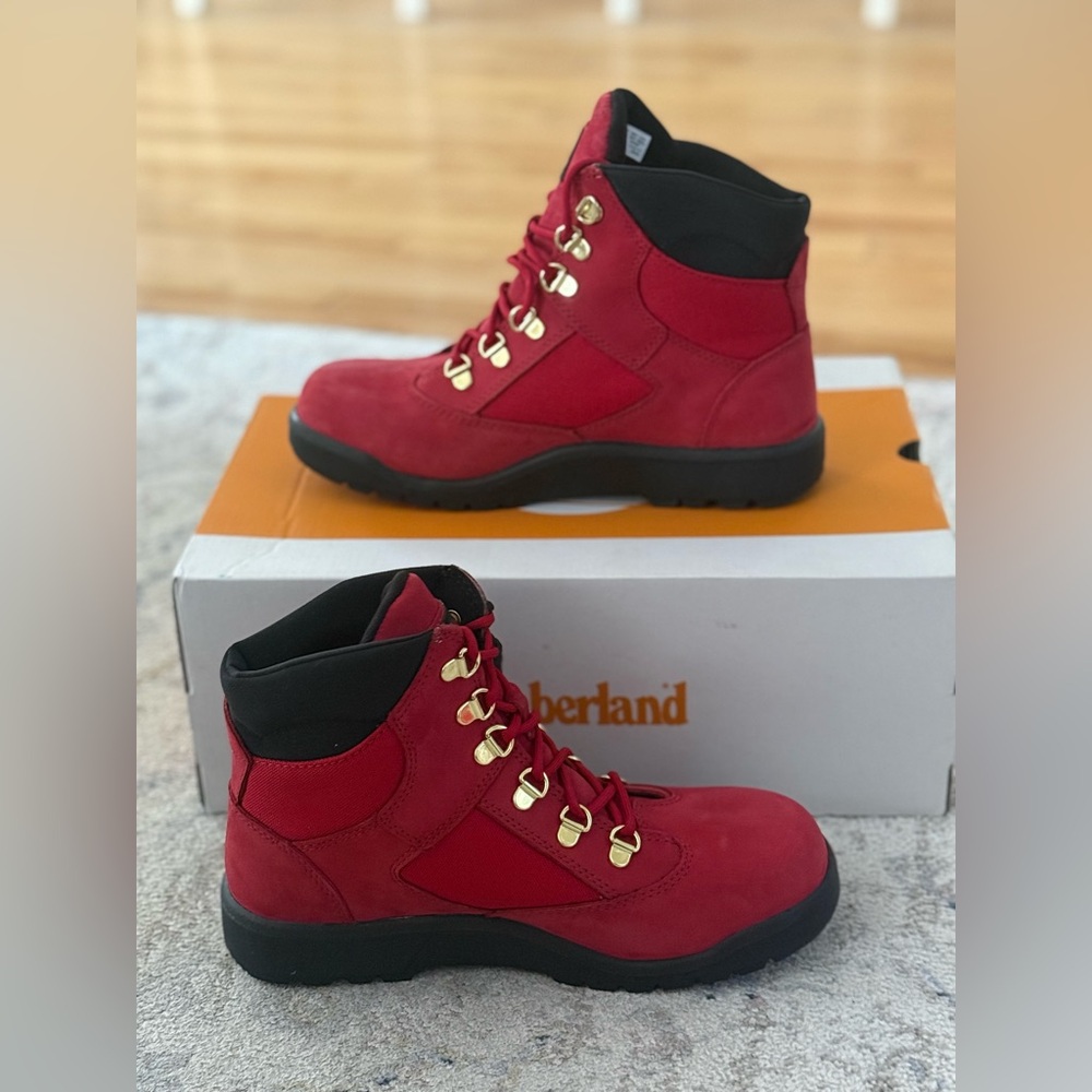 Timberland Red Nubuck Field Boots | Size 6.5 Youth / Women’s 8